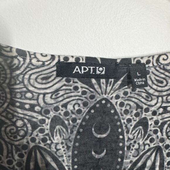 Apt 9 Top Women L Black White Y2K Bedazzled Grunge Emo Boho Sheer Cap Sleeve - Picture 4 of 8